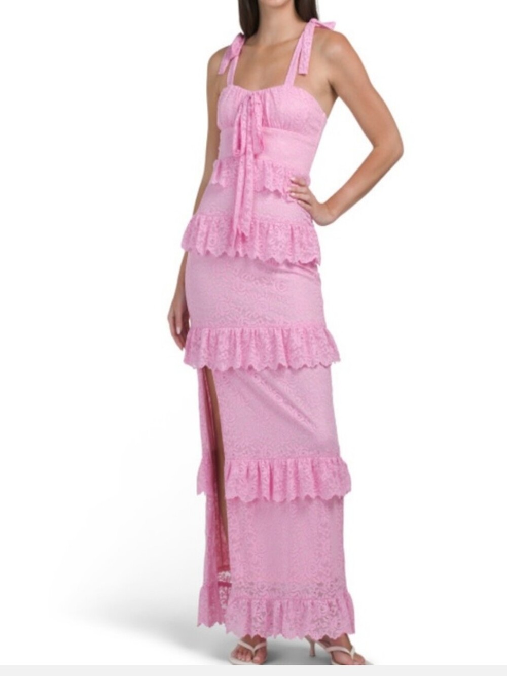 Show Me Your Mumu Monique Tie Maxi Dress PINK NWT Medium